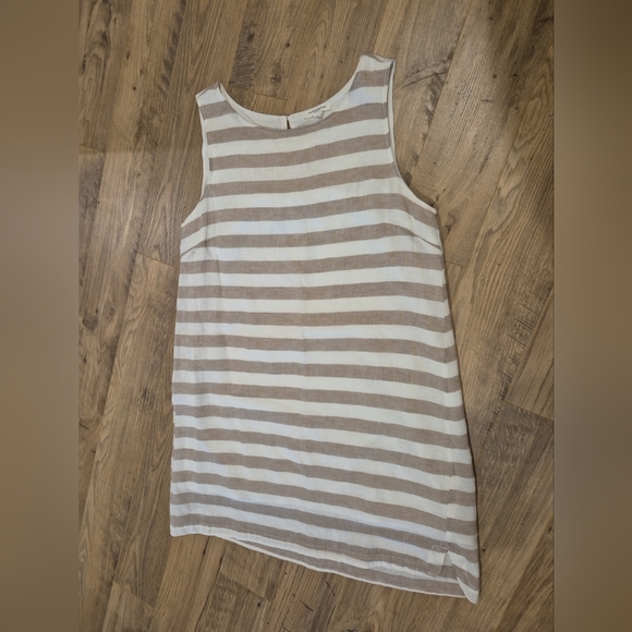 beachlunchlounge Dresses & Skirts - Beachlunchlounge Striped Shift Dress Womens XL Linen Blend Lined